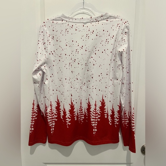 Festive Red and White Long Sleeve Shirt - Picture 5 of 11